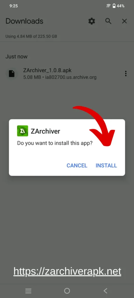 now Install ZArchiver APK