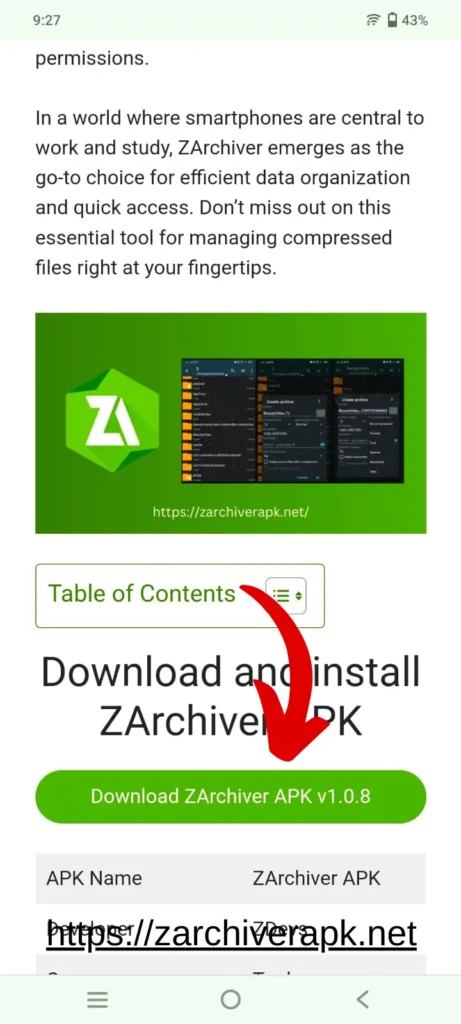 ZArchiver Apk Download Button